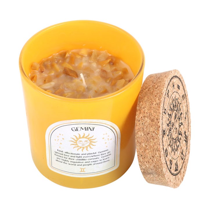 Gemini Lavender & Cedarwood Gemstone Zodiac Candle - Image 2