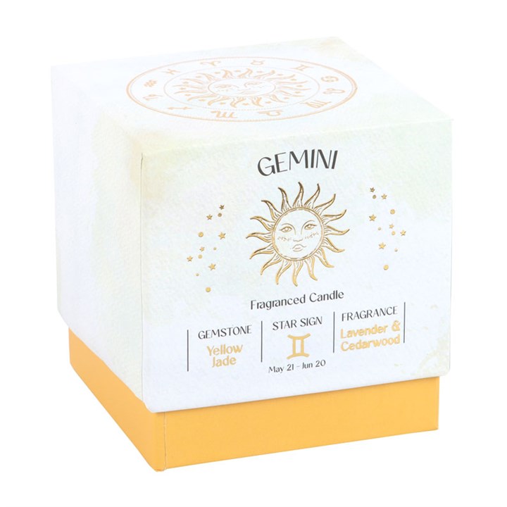 Gemini Lavender & Cedarwood Gemstone Zodiac Candle - Image 4