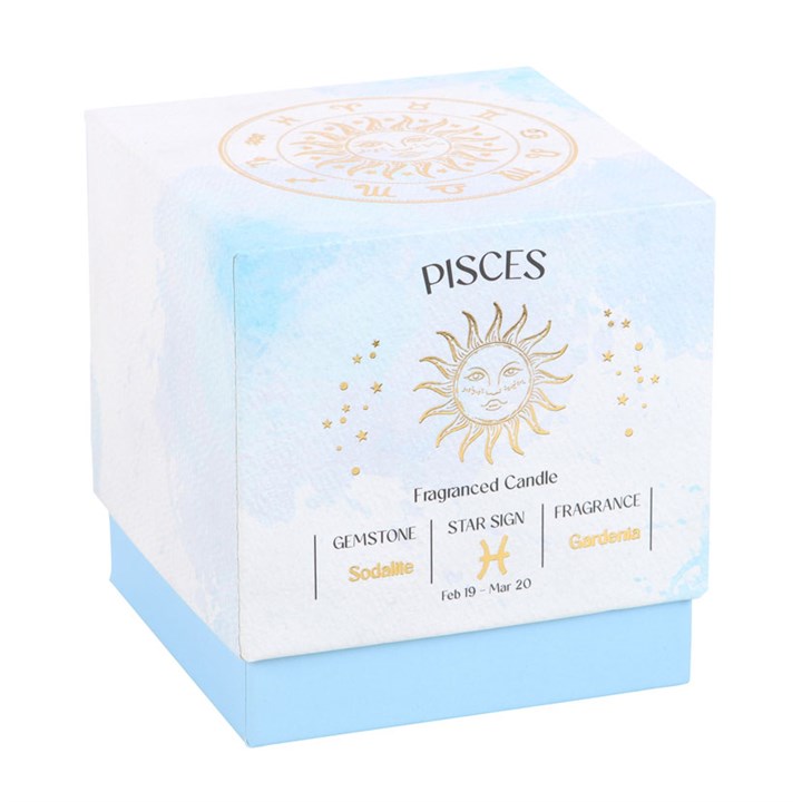 Pisces Gardenia Gemstone Zodiac Candle - Image 4