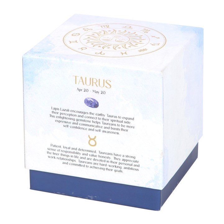 Taurus Amber & Vanilla Gemstone Zodiac Candle - Image 4