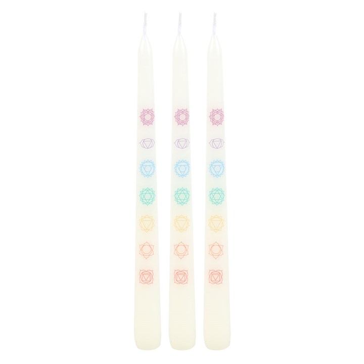 Set of 3 Chakra Balancing Taper Dinner Candles - Image 3