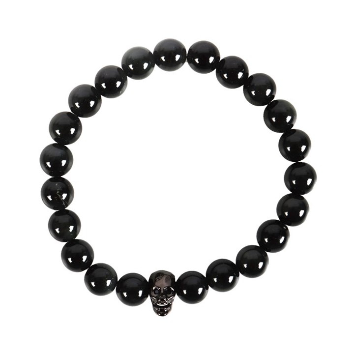 Black Obsidian Skull Bracelet - Image 2