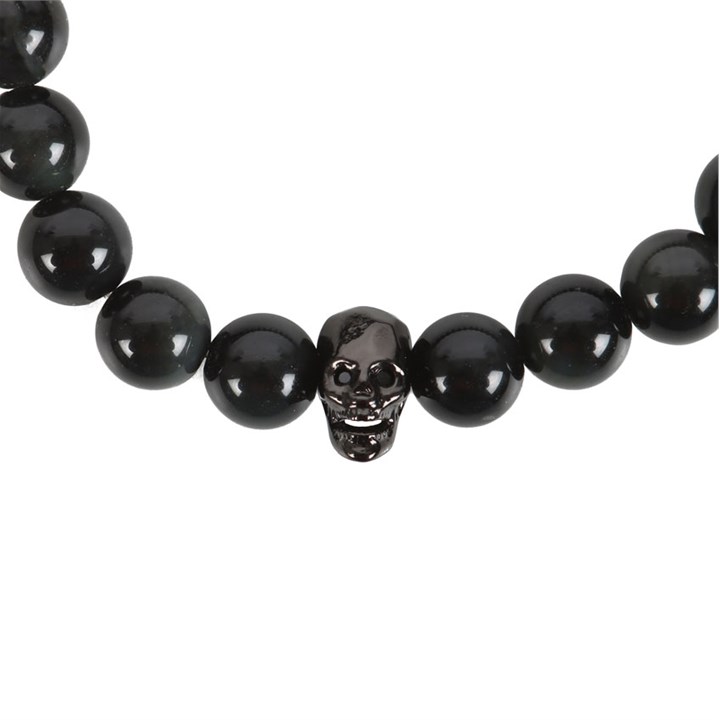 Black Obsidian Skull Bracelet - Image 3