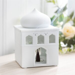 Off White Mosque Oil Burner and Incense Cone Holder