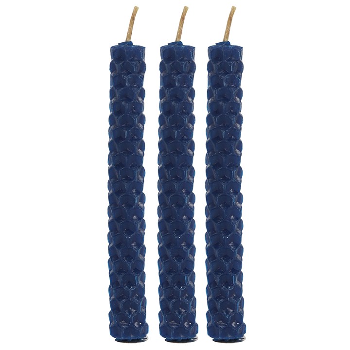 Set of 6 Blue Beeswax Spell Candles - Image 4