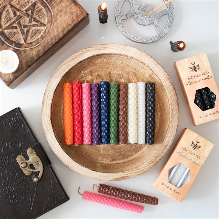 Set of 6 Blue Beeswax Spell Candles - Image 6