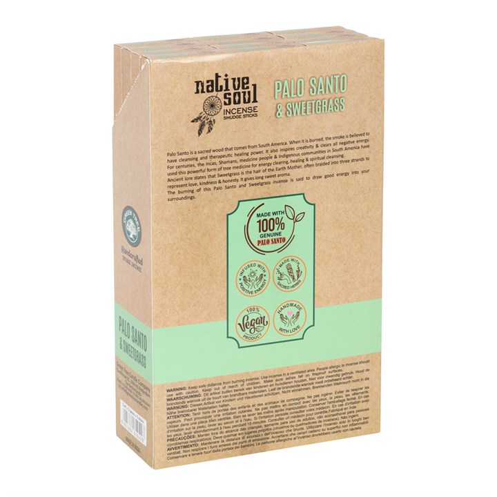 Set of 12 Palo Santo & Sweet Grass Smudge Incense Sticks - Image 2