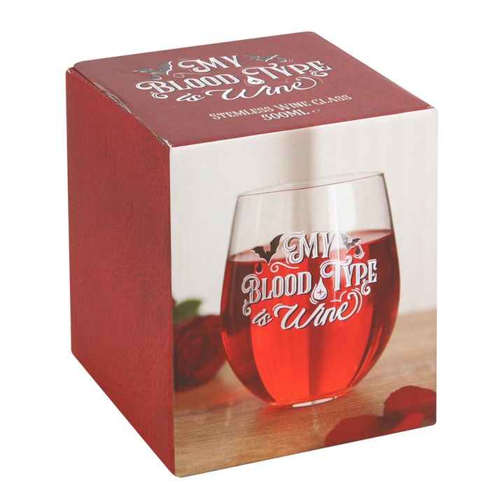 My Blood Type is Wine Stemless Wine Glass - Image 2