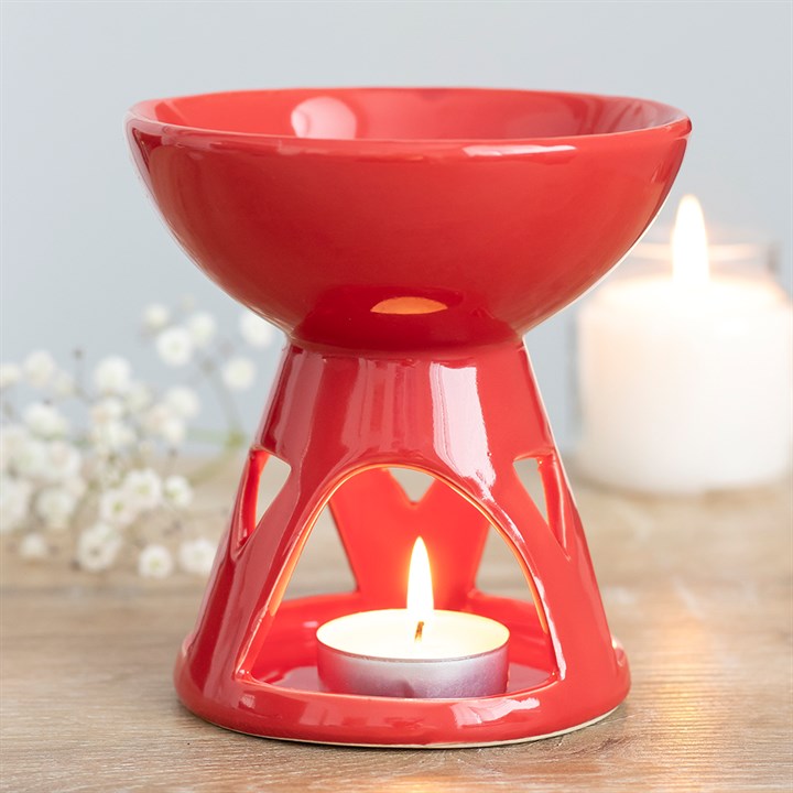 Red Deep Bowl Oil Burner and Wax Warmer - Image 4