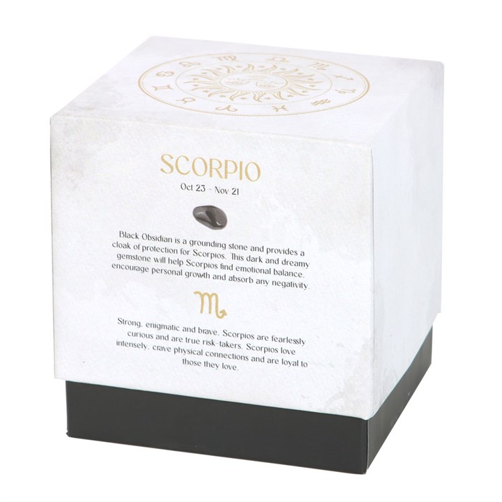 Scorpio Black Oudh Gemstone Zodiac Candle - Image 4