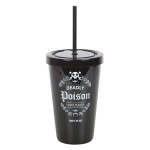 Deadly Poison Plastic Tumbler with Straw