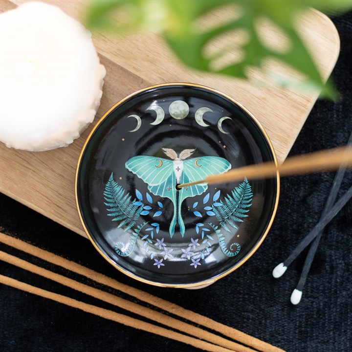 Luna Moth Ceramic Incense Plate - Image 4