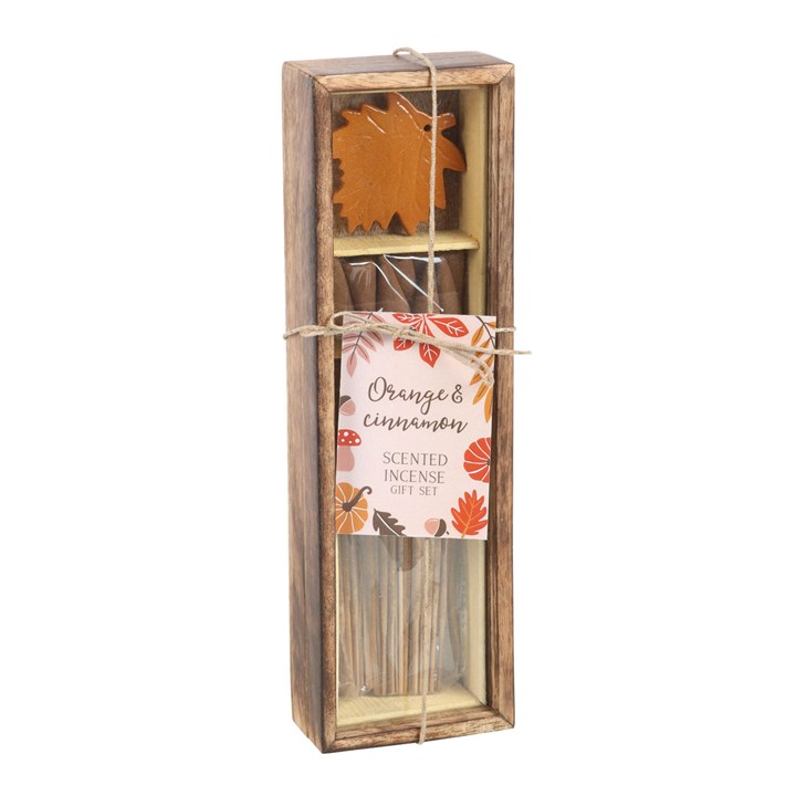 Autumn Leaf Orange & Cinnamon Incense Gift Set - Image 2