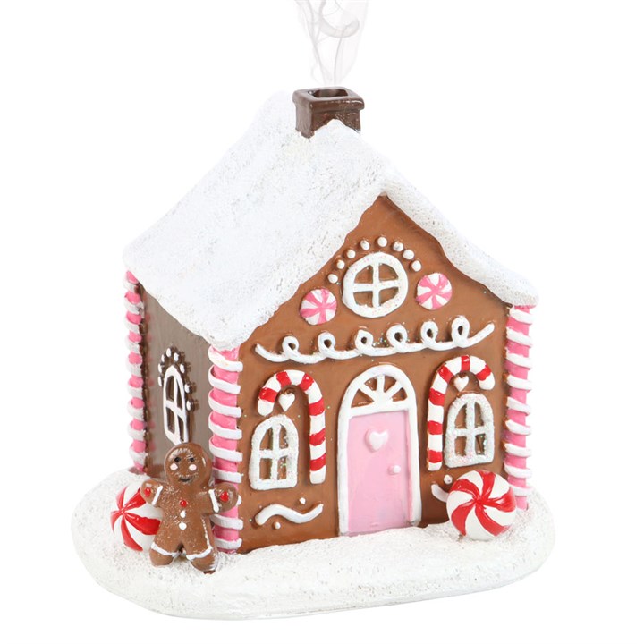 Pink Gingerbread House Incense Cone Burner - Image 2