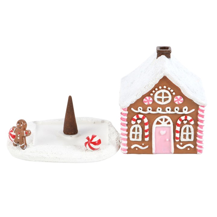 Pink Gingerbread House Incense Cone Burner - Image 4