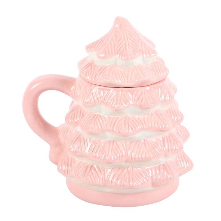 Pink Christmas Tree Shaped Mug - Image 2