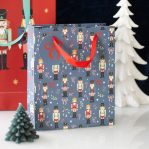23cm Blue Nutcracker Print Gift Bag