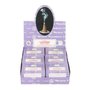 12 Packs of Lavender Dhoop Incense Cones by Satya