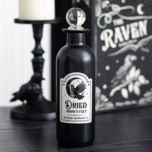Dried Crow's Feet Decorative Glass Potion Bottle