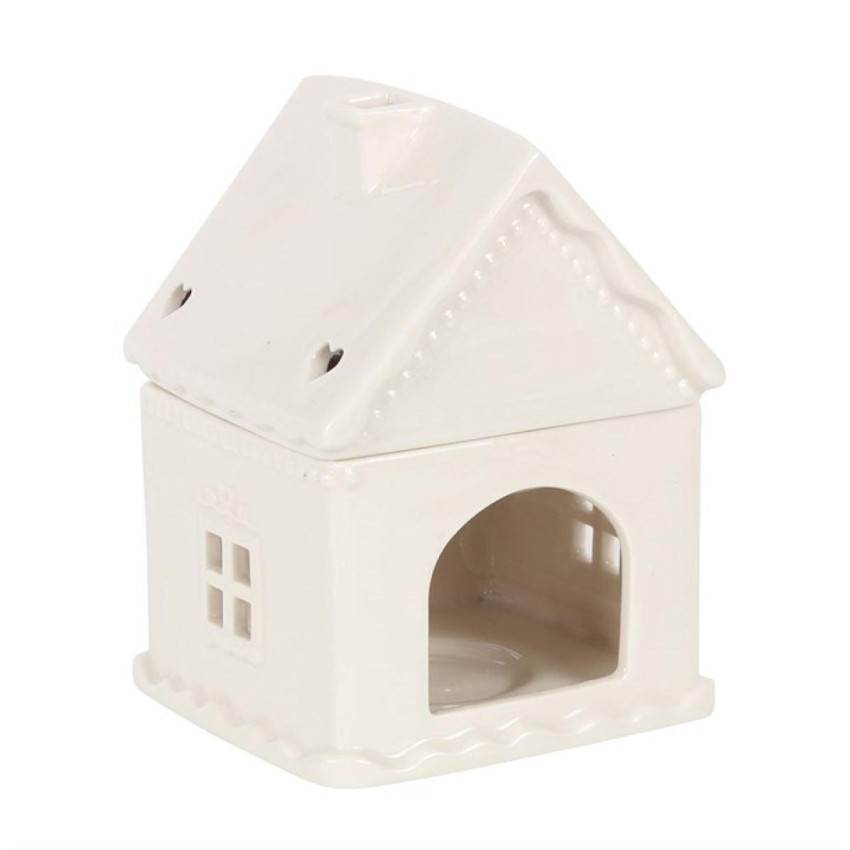 White Gingerbread House Oil Burner - Image 2