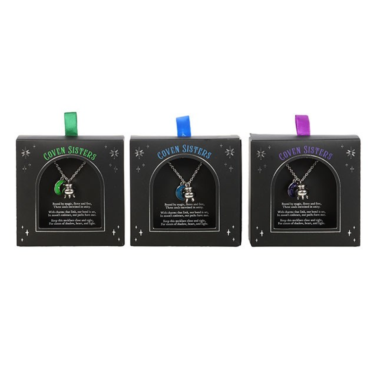 Set of 3 Coven Sisters Cauldron Charm Necklaces - Image 2