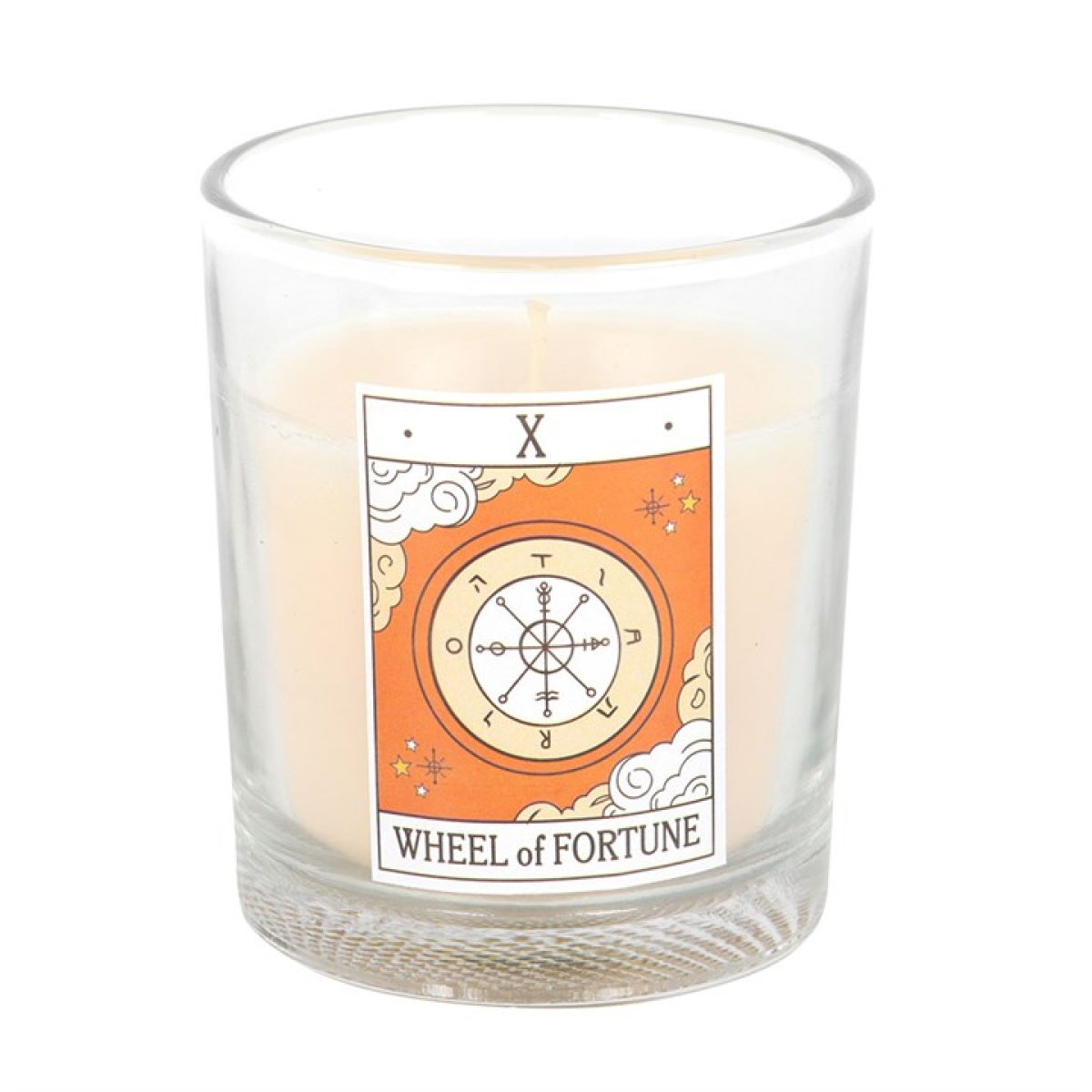 The Wheel of Fortune Vintage Tarot Orange Candle - Image 3