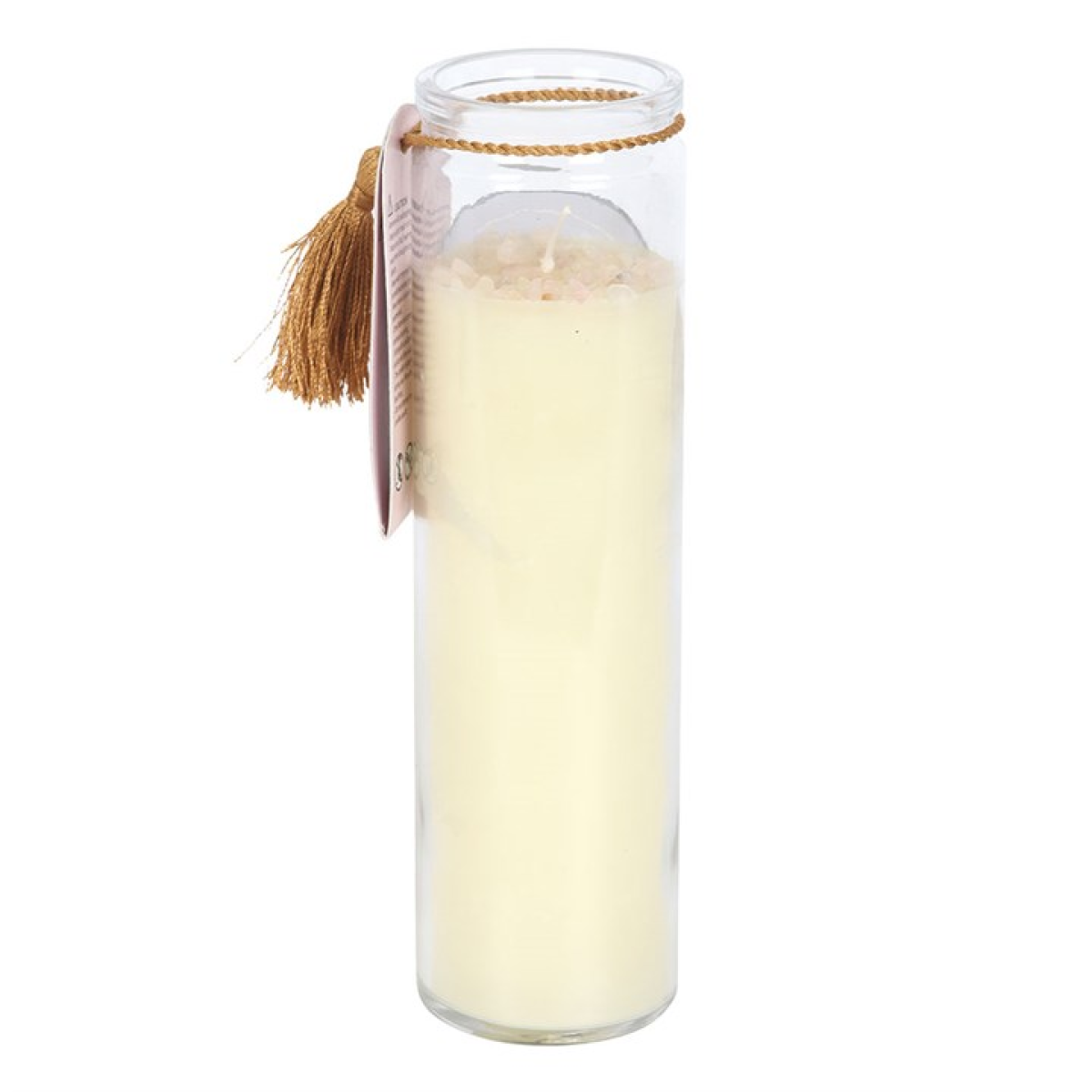 Aphrodite Goddess Tube Candle with Rose Quartz Crystals - Image 3