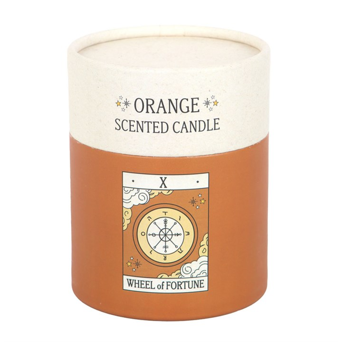 The Wheel of Fortune Vintage Tarot Orange Candle - Image 4