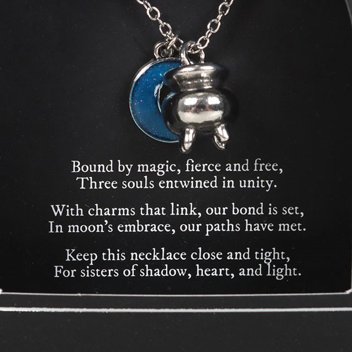 Set of 3 Coven Sisters Cauldron Charm Necklaces - Image 5