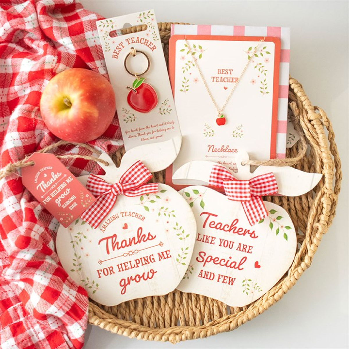 Best Teacher Apple Necklace on Greeting Card - Image 6