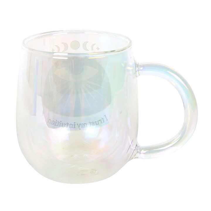 Intuition Double Walled Glass Mug with Aura Crystal Tea Infuser - Image 4