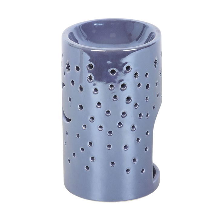 Iridescent Purple Moon Pillar Oil Burner and Wax Warmer - Image 3