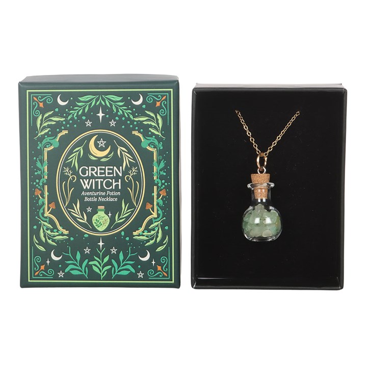 Green Witch Aventurine Potion Bottle Necklace - Image 2