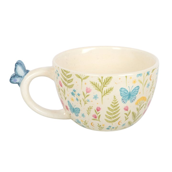 Luna Bloom Floral Print Mug with Butterfly - Image 2