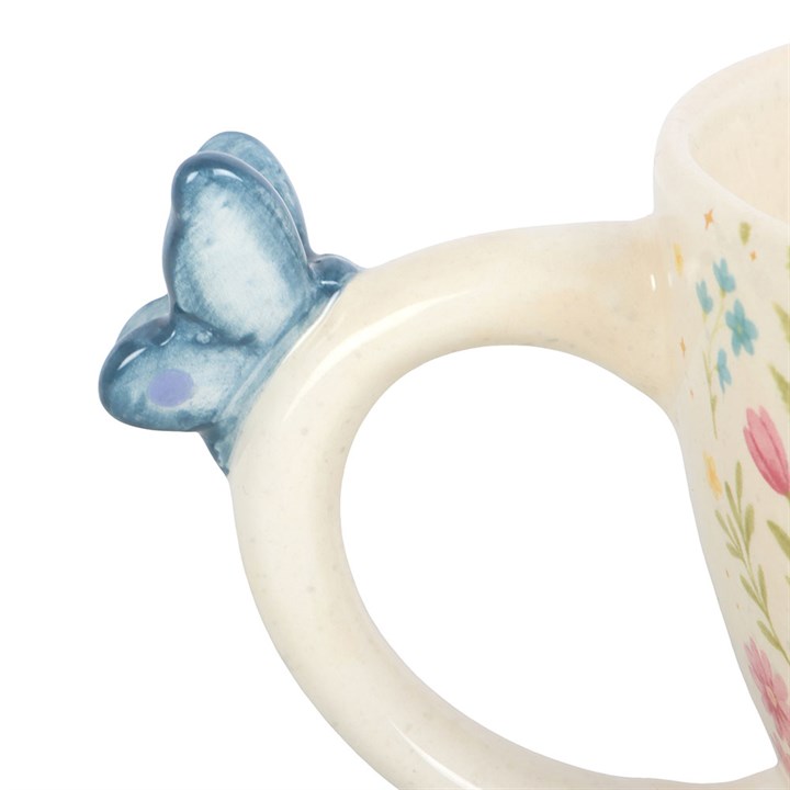 Luna Bloom Floral Print Mug with Butterfly - Image 3