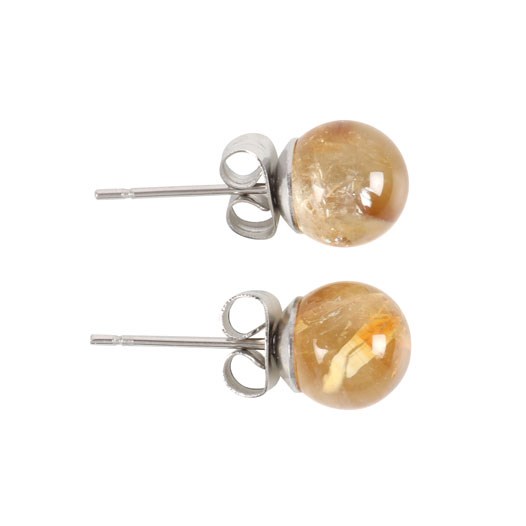 Citrine Semi Precious Crystal Earrings - Image 3