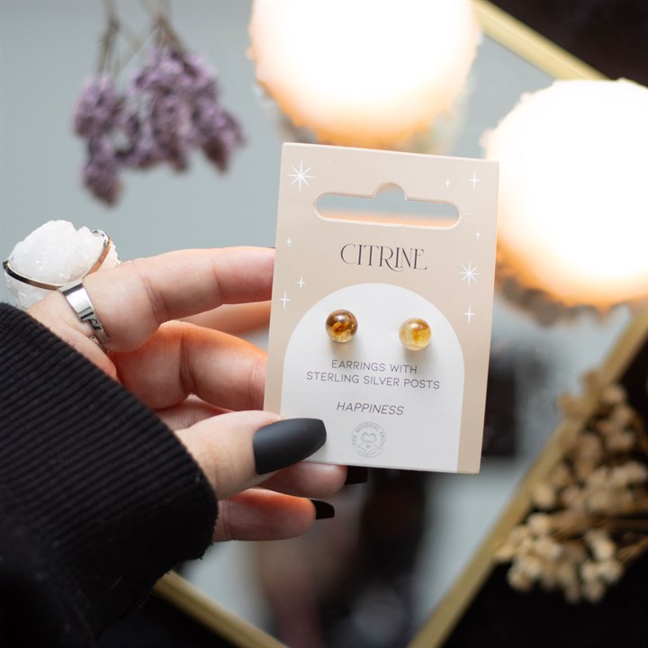 Citrine Semi Precious Crystal Earrings - Image 4