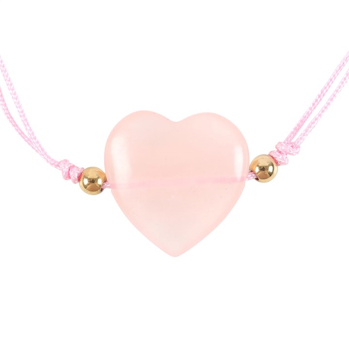 You Are Loved Rose Quartz Crystal Heart Bracelet - Image 3