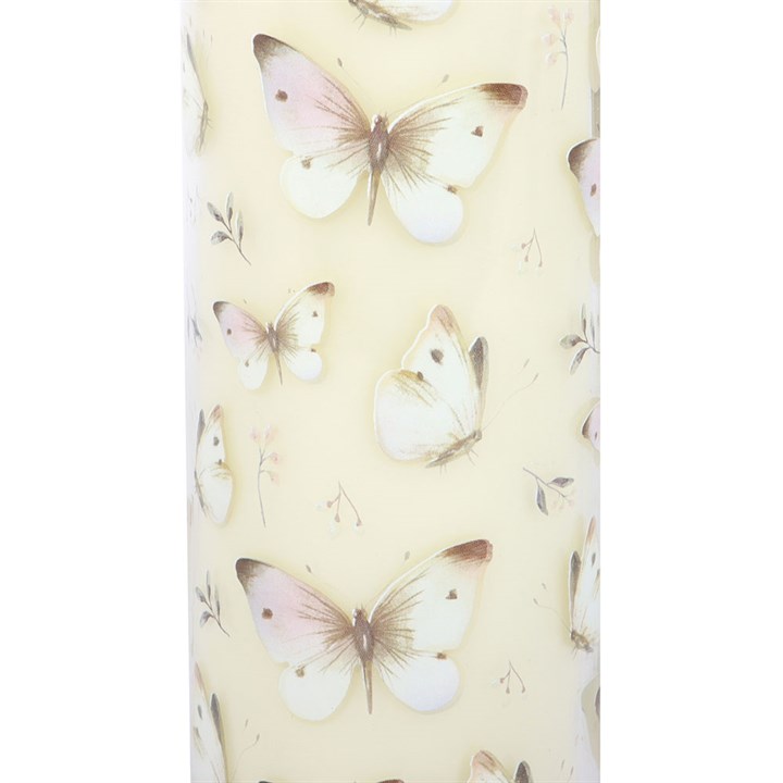 White Butterfly Print Vanilla Tube Candle - Image 4