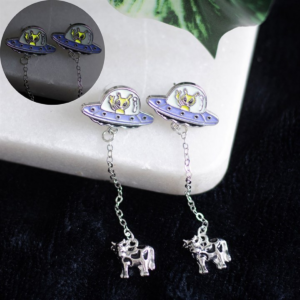 Glow in the Dark Alien Abduction Dangle Earrings