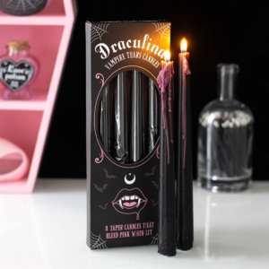 Set of 4 Pink Vampire Tears Taper Candles