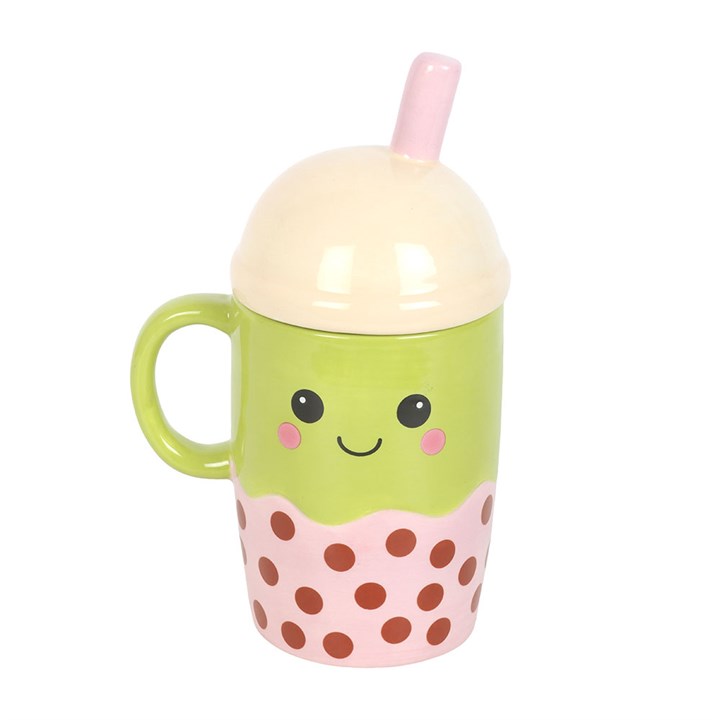Kawaii Bubble Tea Lidded Mug - Image 2