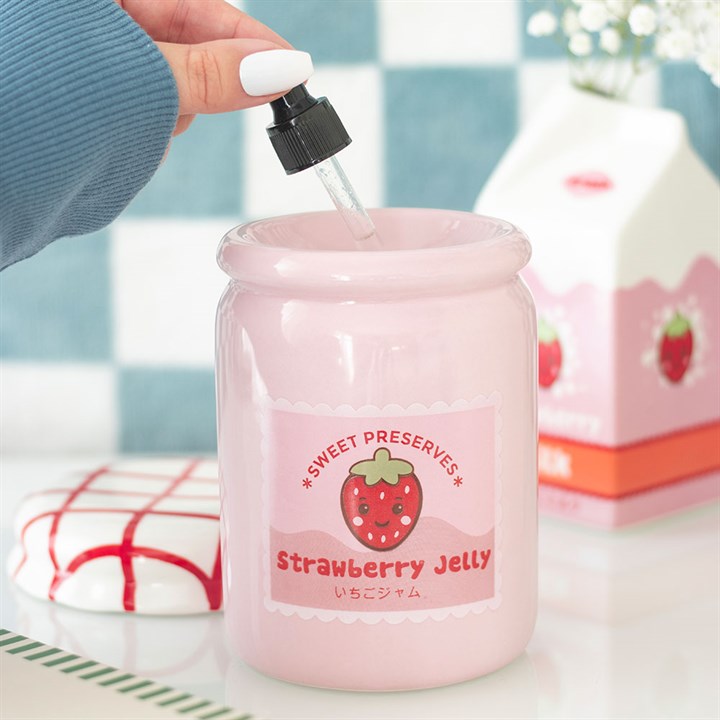 Strawberry Jelly Jar Oil Burner and Wax Warmer - Image 2