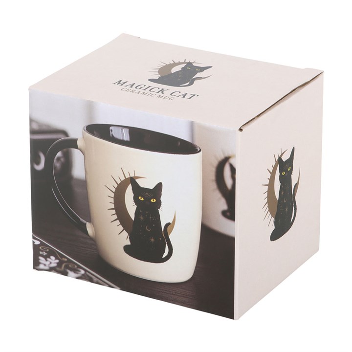 Sitting Magick Black Cat Mug - Image 5