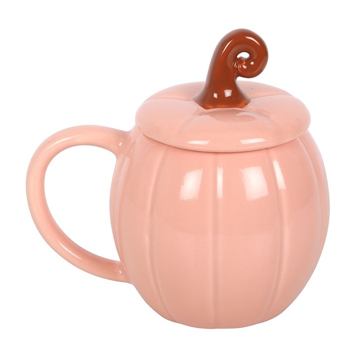 Pink Curly Pumpkin Lidded Mug - Image 2