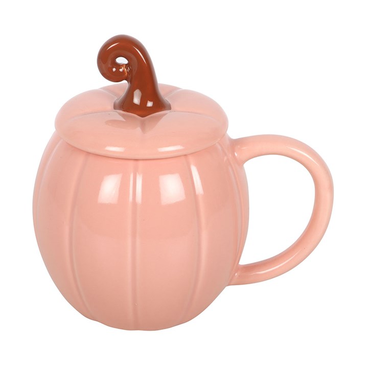 Pink Curly Pumpkin Lidded Mug - Image 4