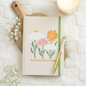 Keep Going, Keep Growing A5 Notebook with Rose Quartz Pen