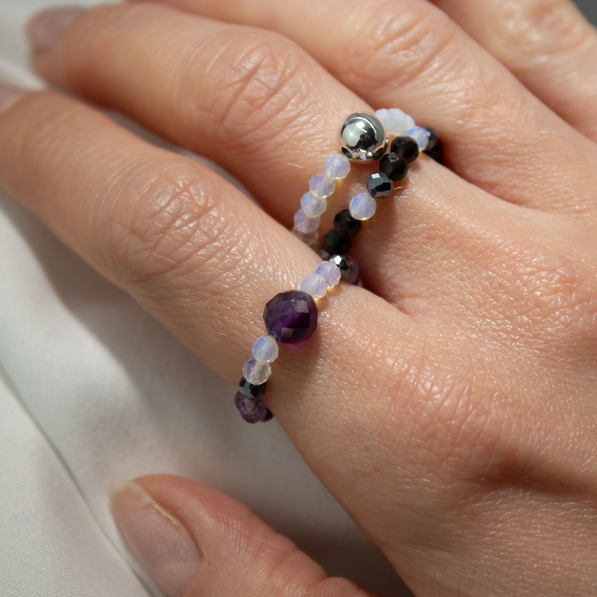 Nymph Spirit Gemstone Ring Set - Full Moon - Image 7