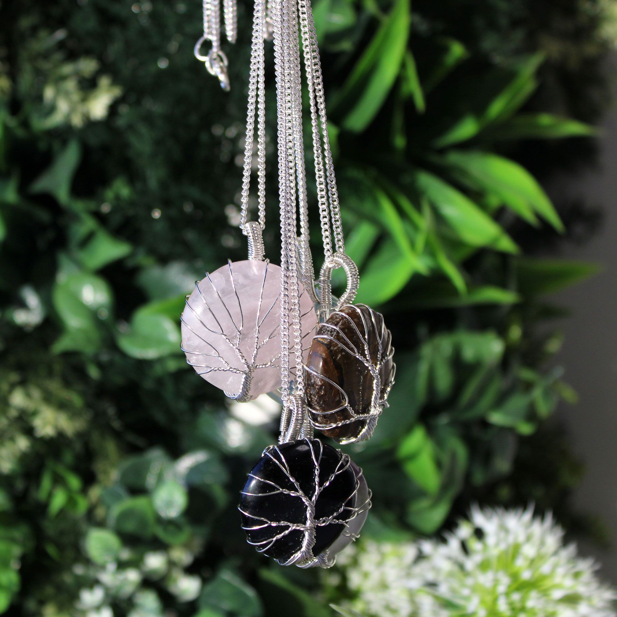 Tree of Life Gemstone Necklace - Tiger Eye - Image 3