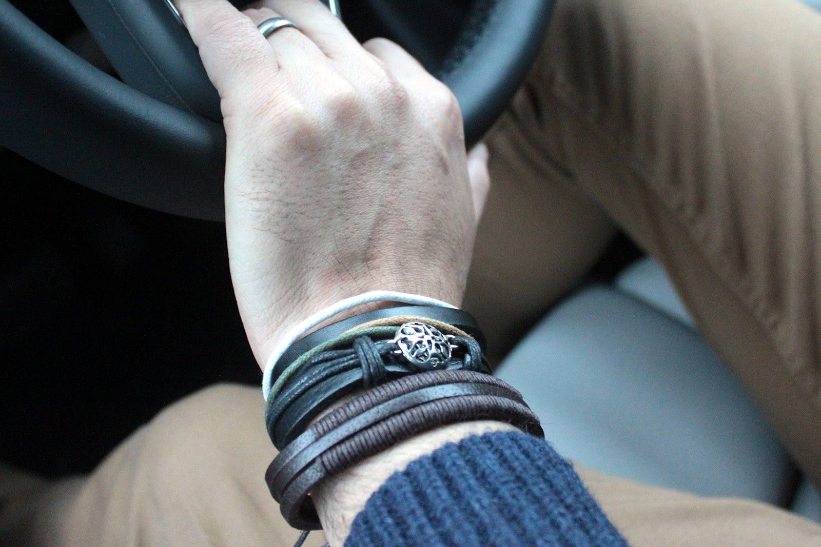 Mens Bracelet Sets - Green & Natural (asst) - Image 7